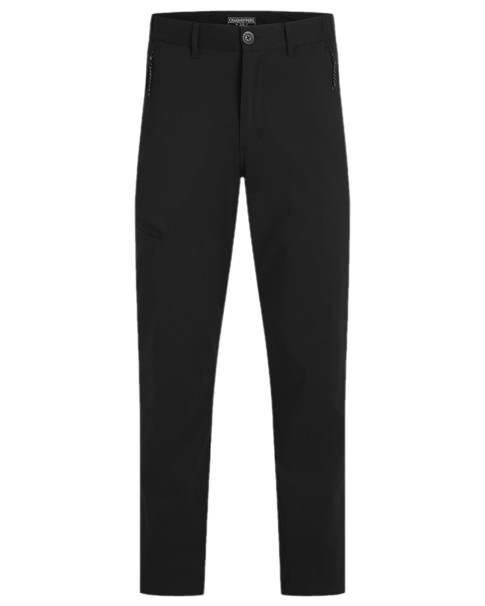 Black Coloured Craghoppers Mens Kiwi Pro III Trousers on white background
