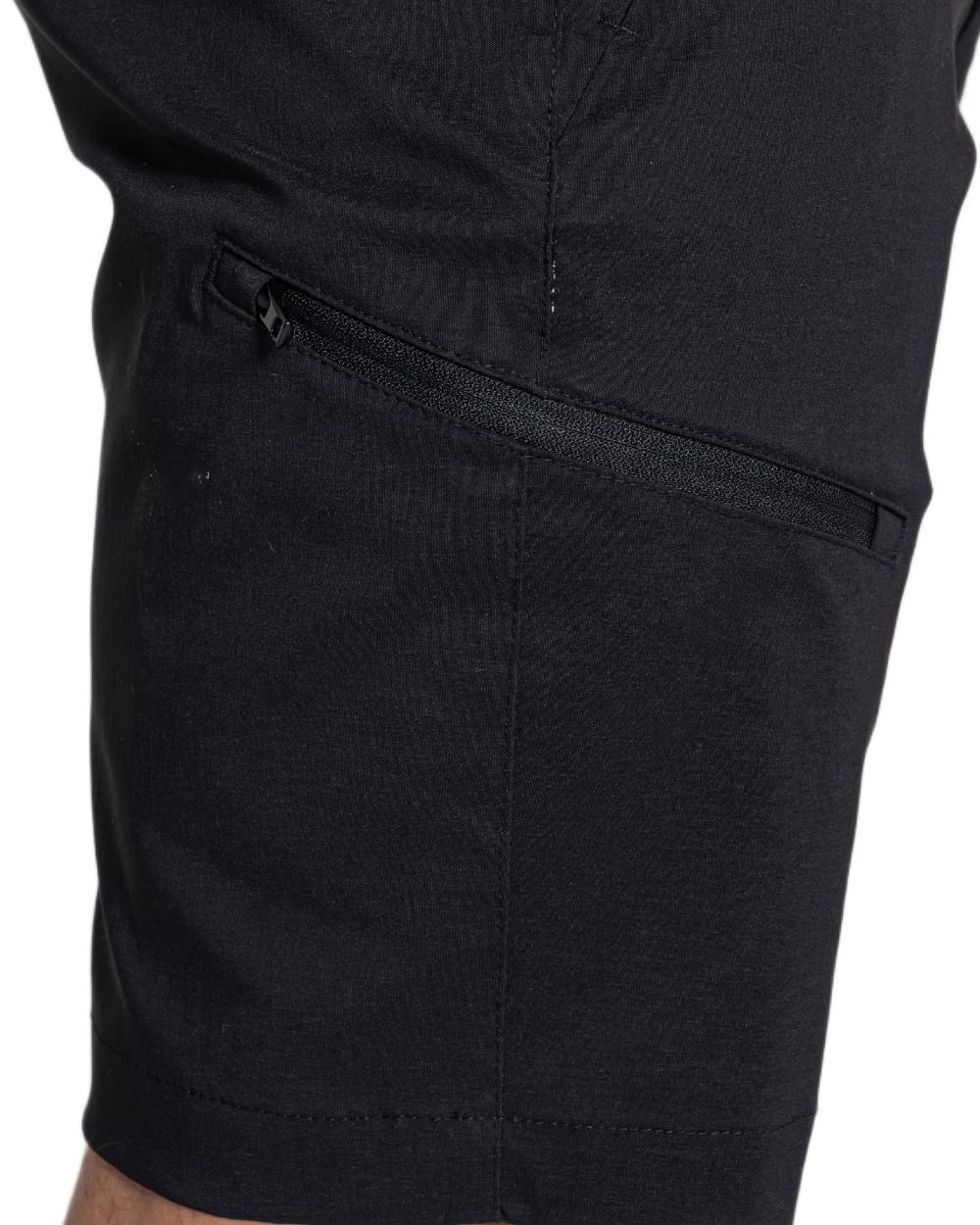 Black coloured Craghoppers Mens Kiwi Pro III Shorts on white background