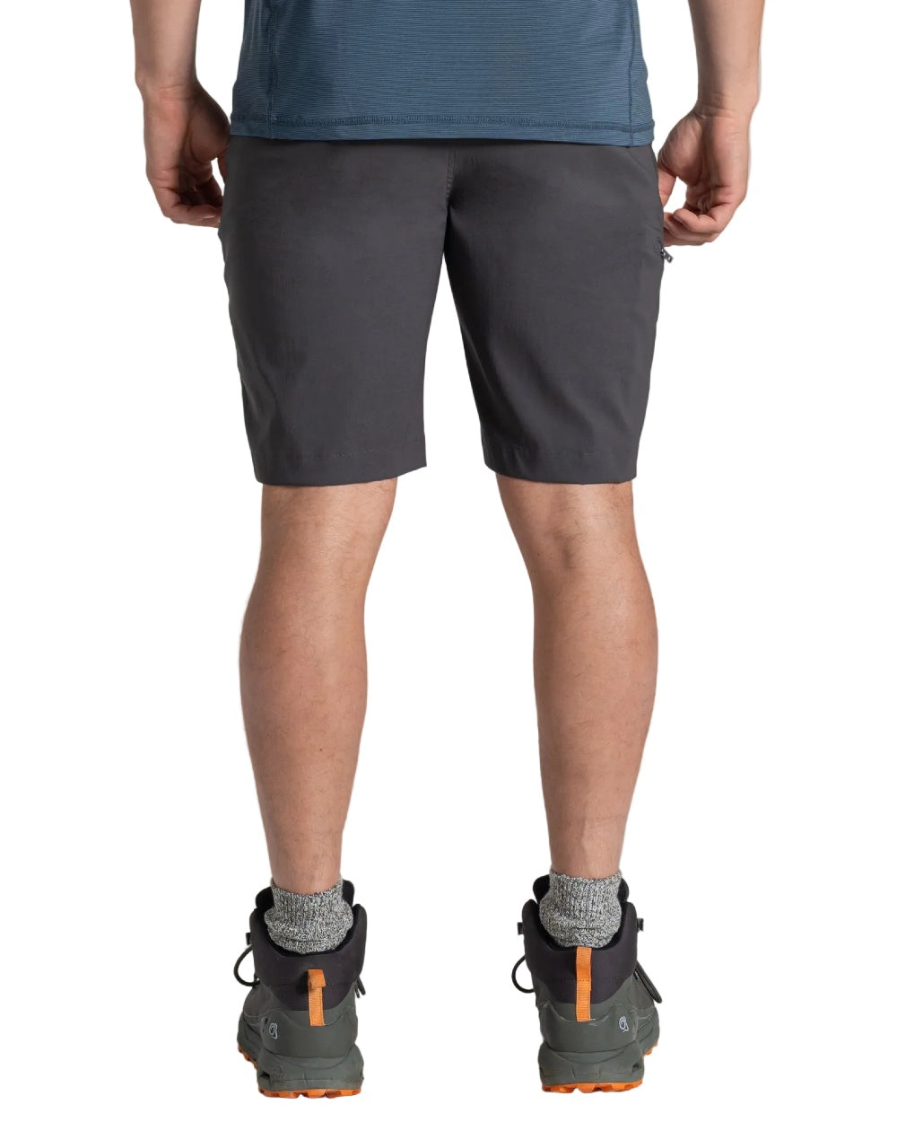 Dark Lead coloured Craghoppers Mens Kiwi Pro III Shorts on white background
