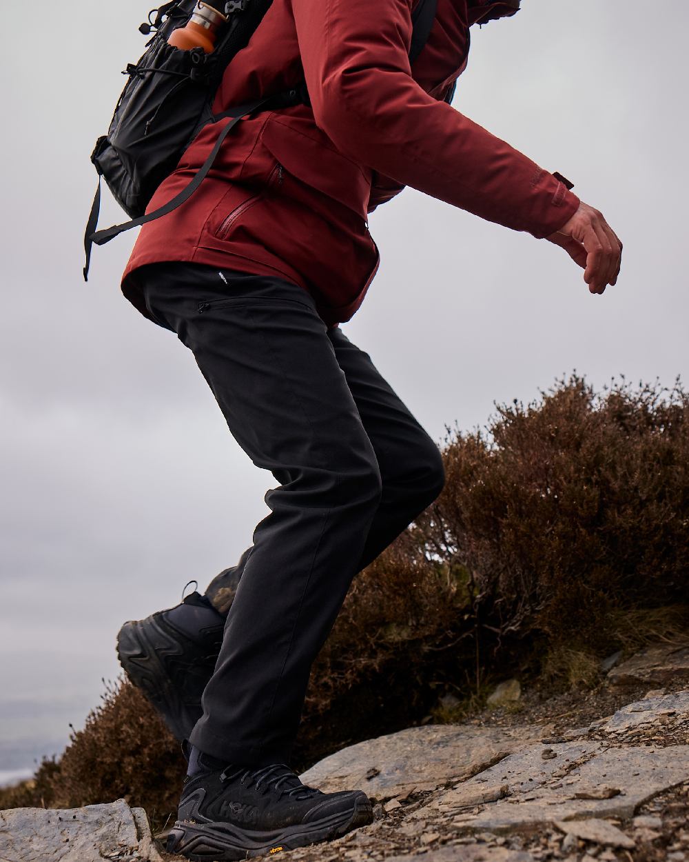 Black Coloured Craghoppers Mens Kiwi Pro III Thermo Trousers on outdoor background