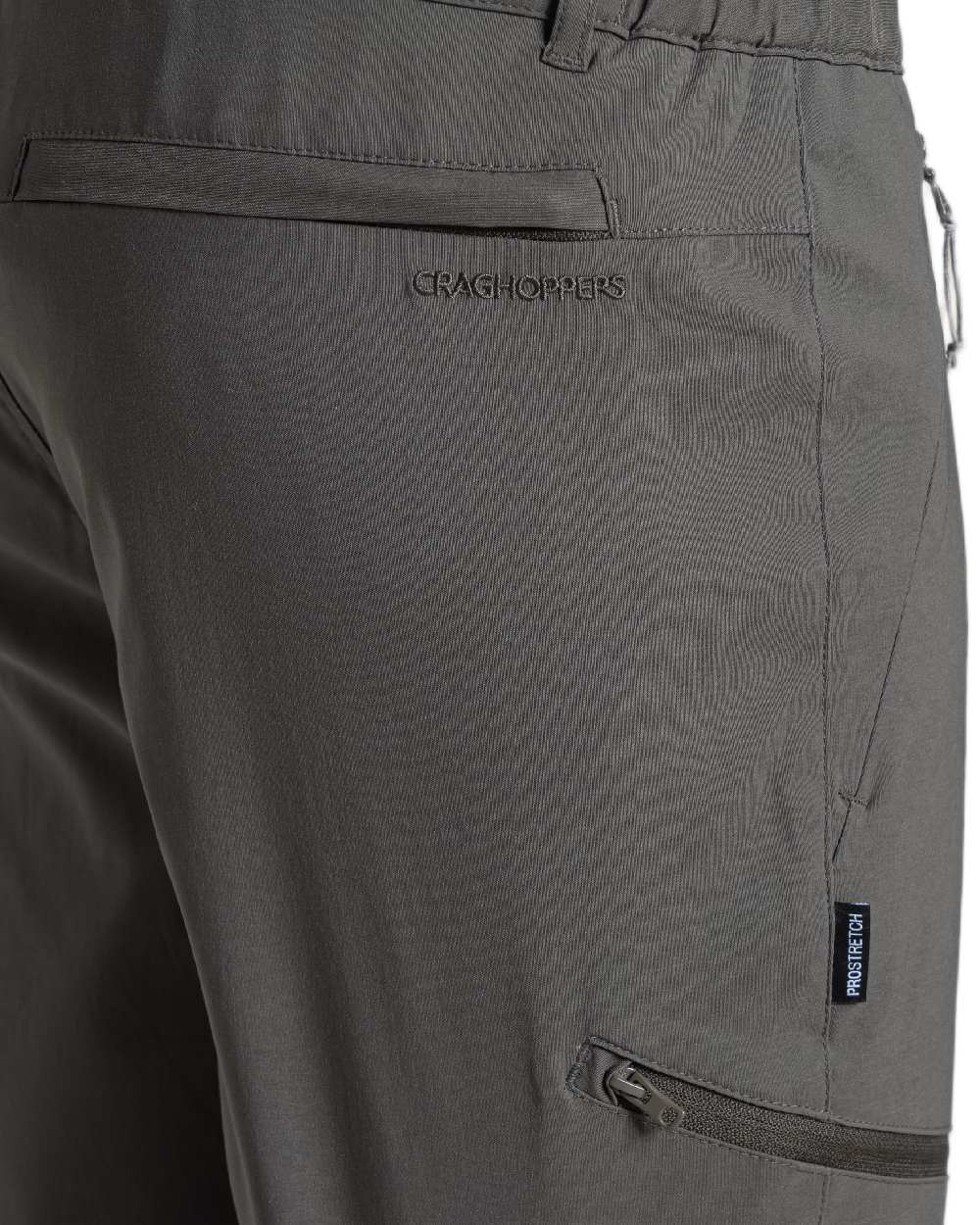 Dark Khaki Coloured Craghoppers Mens Kiwi Pro III Trouser on white background