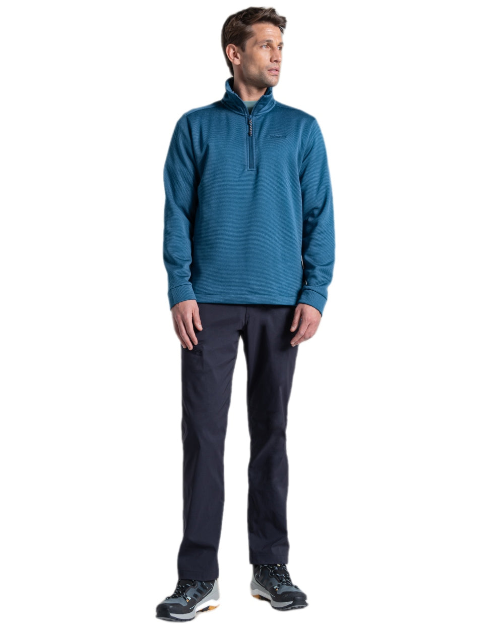 Dark Navy Coloured Craghoppers Mens Kiwi Pro III Trouser on white background