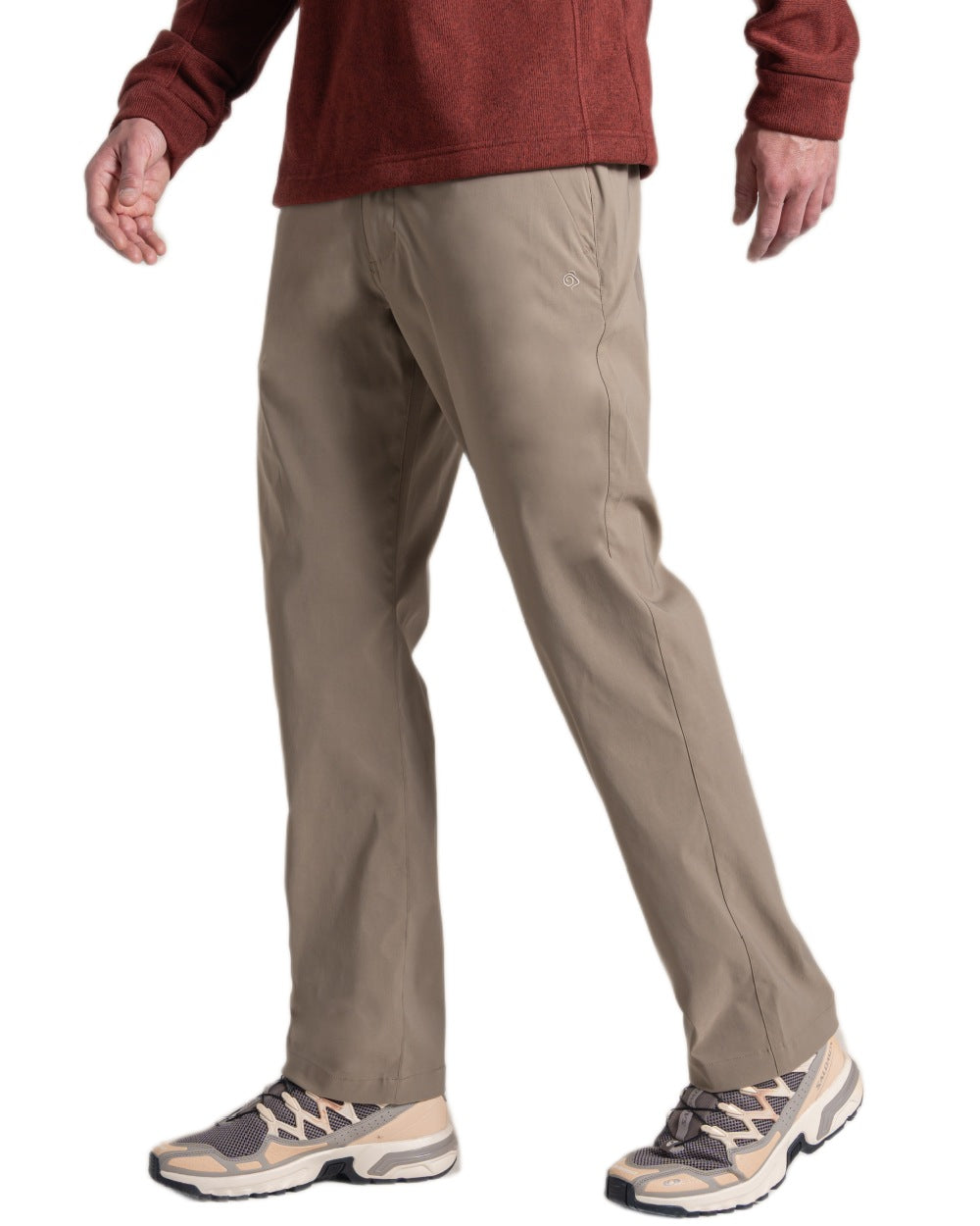 Pebble Coloured Craghoppers Mens Kiwi Pro III Trouser on white background