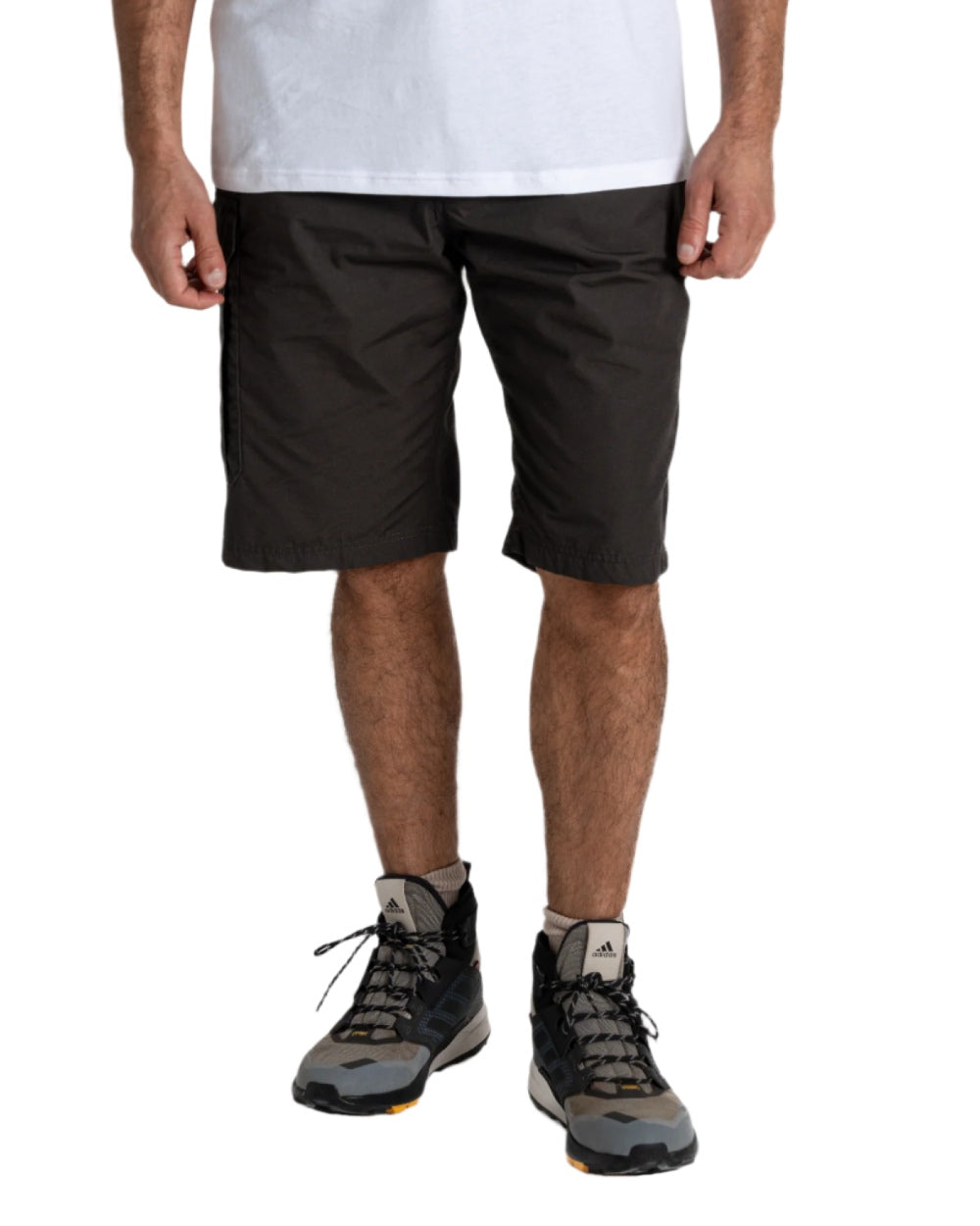 Bark coloured Craghoppers Mens Kiwi Recycled Long Short on white background