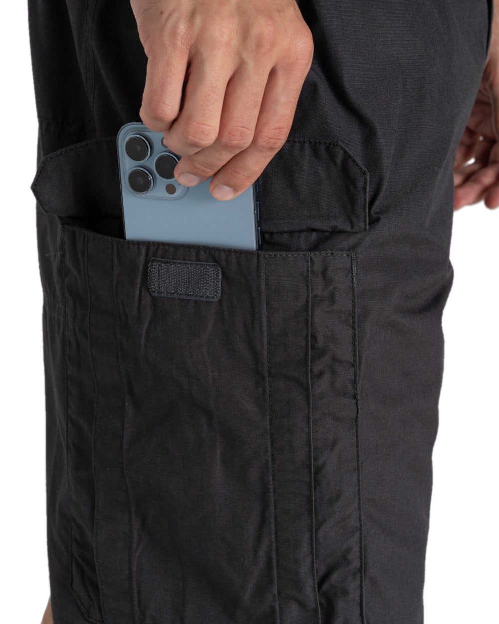 Black Pepper coloured Craghoppers Mens Kiwi Recycled Long Short on white background