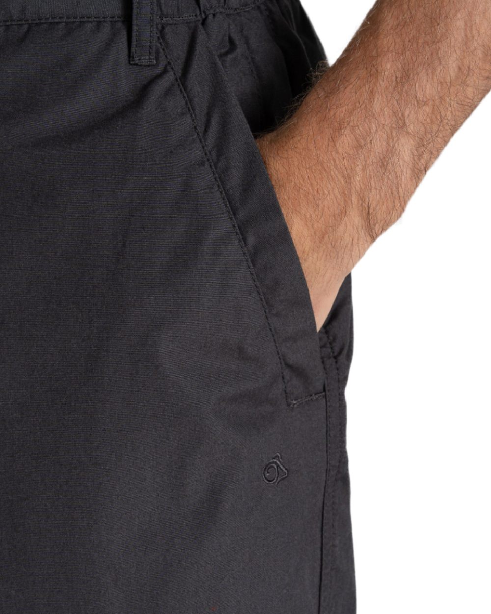 Black Pepper coloured Craghoppers Mens Kiwi Recycled Long Short on white background