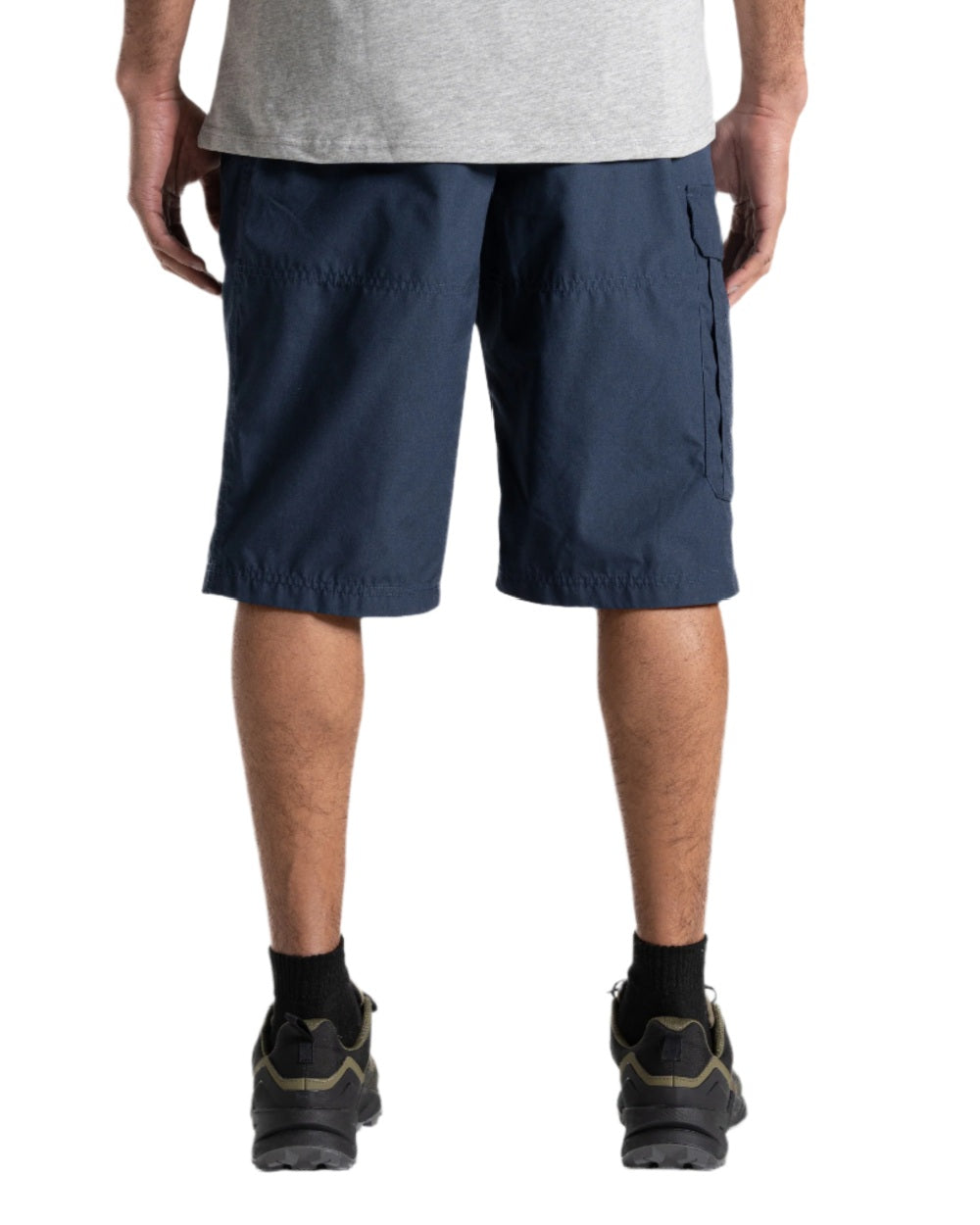 Steel Blue coloured Craghoppers Mens Kiwi Recycled Long Short on white background