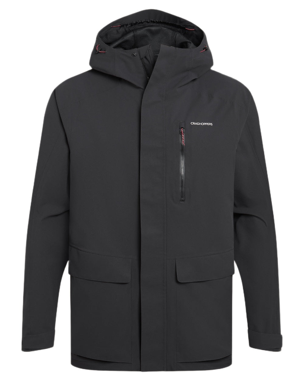 Dark Iron Coloured Craghoppers Mens Lorton II Waterproof Jacket on White Background