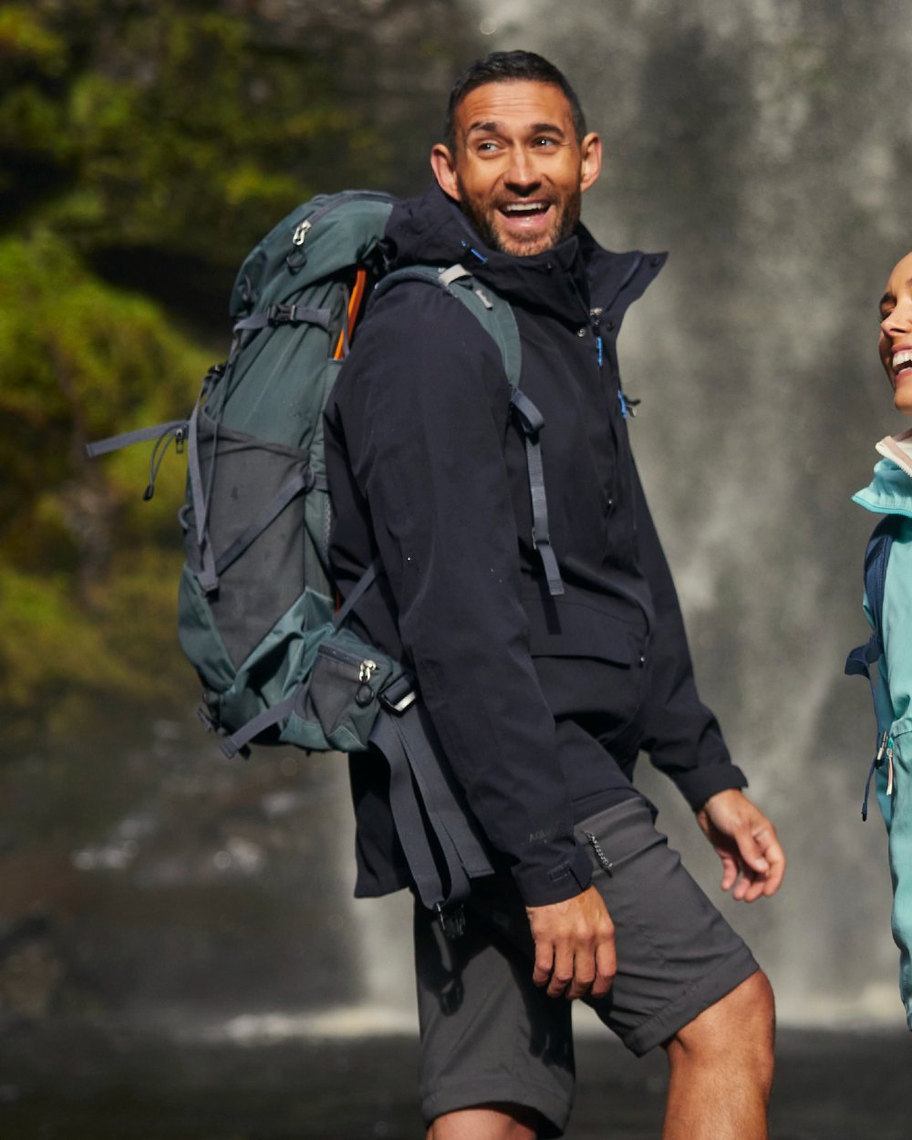 Dark Iron Coloured Craghoppers Mens Lorton II Waterproof Jacket on Outdoor Background