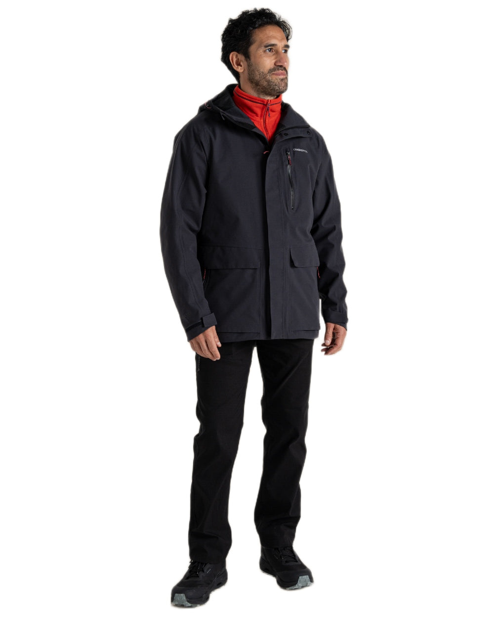 Dark Iron Coloured Craghoppers Mens Lorton II Waterproof Jacket on White Background
