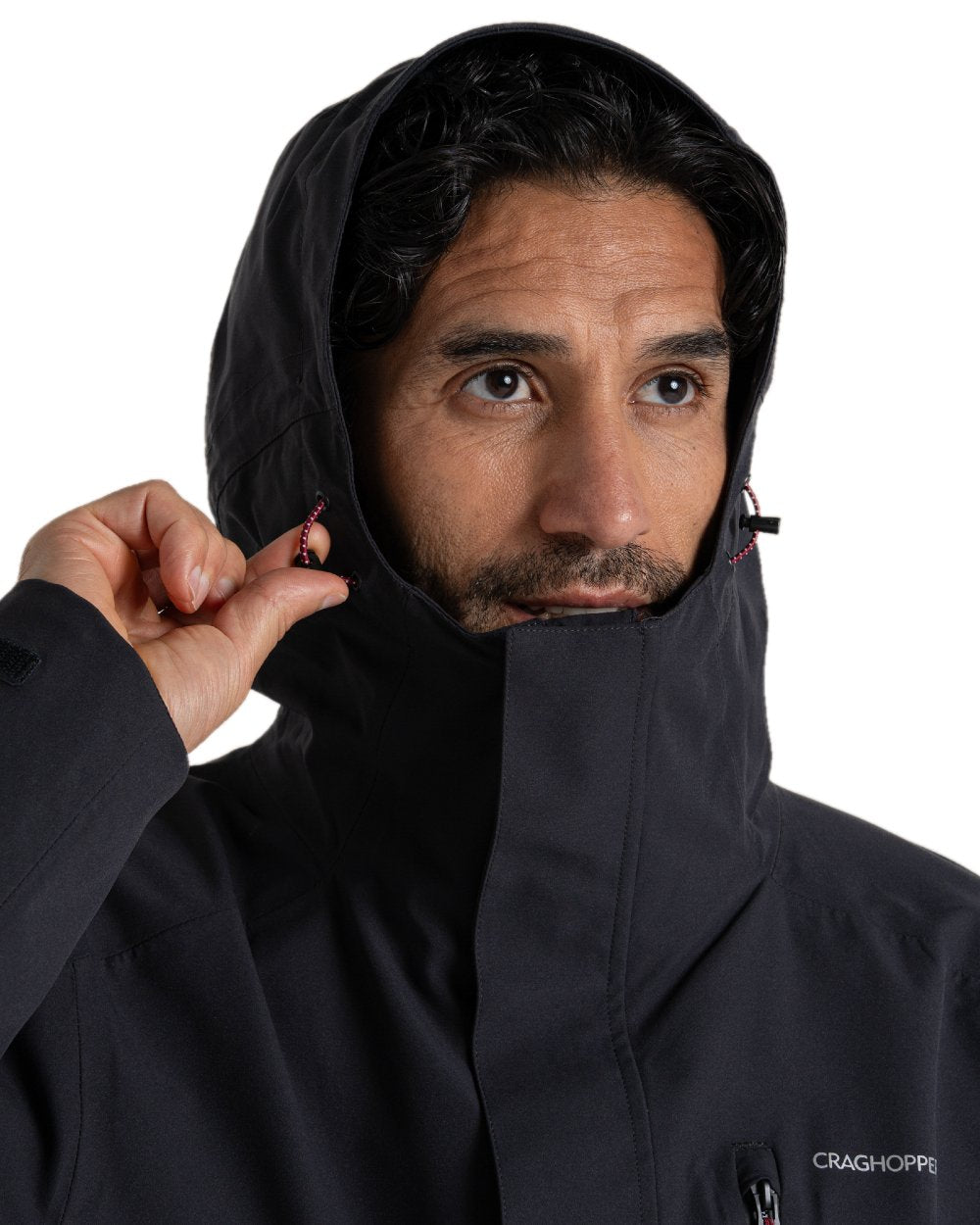 Dark Iron Coloured Craghoppers Mens Lorton II Waterproof Jacket on White Background