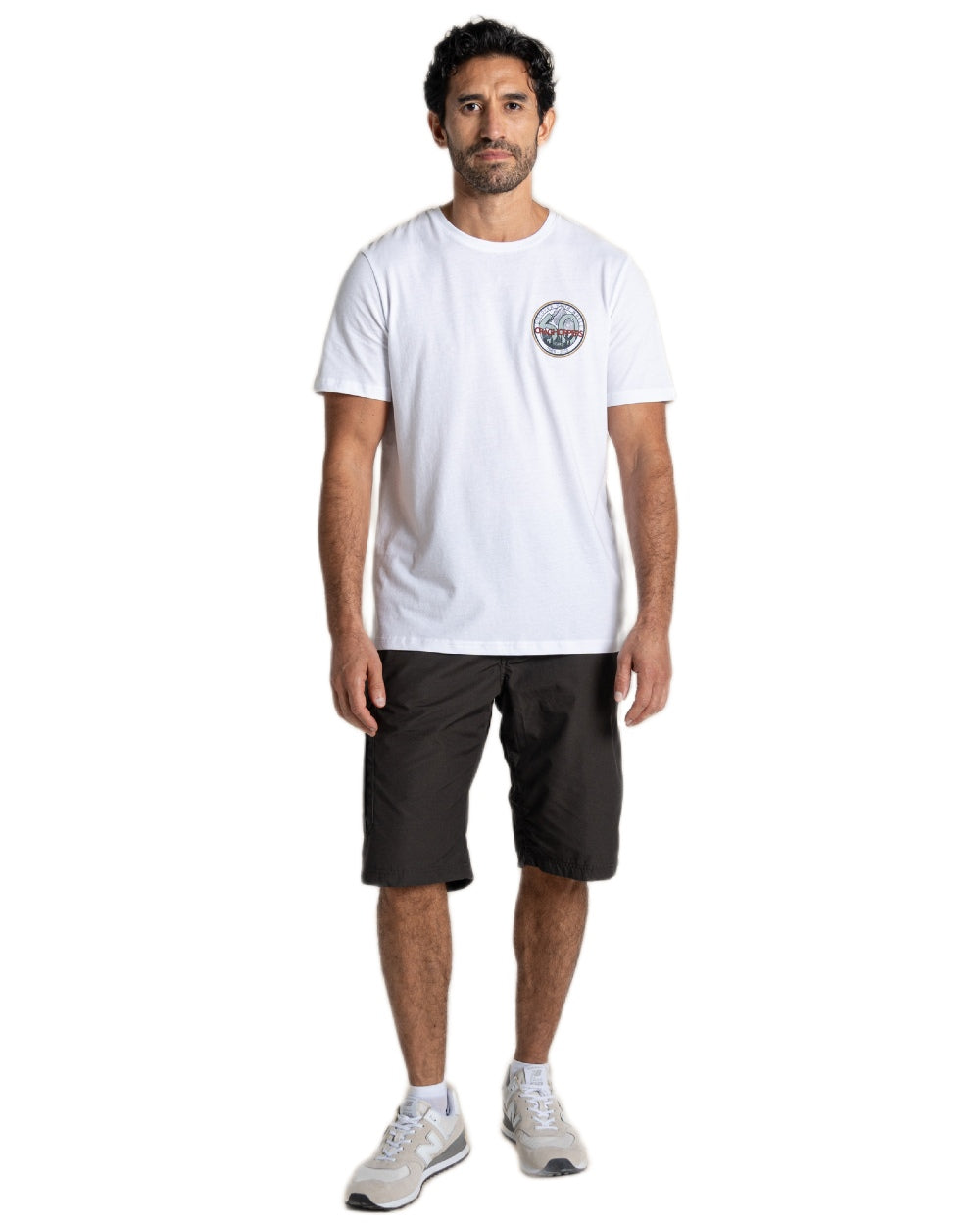 Optic White Coloured Craghoppers Mens Lucent II Short Sleeved T-Shirt on White Background