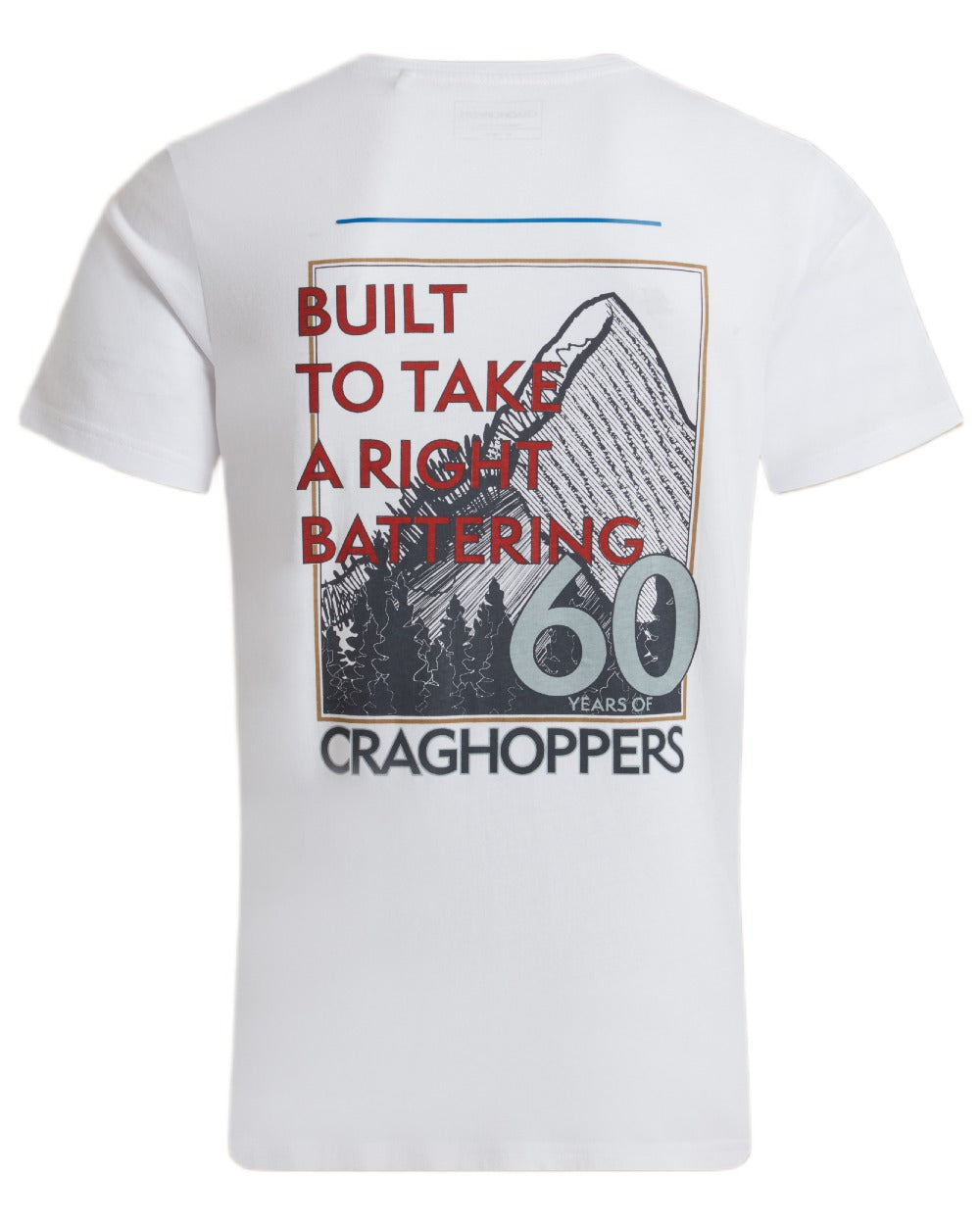 Optic White Coloured Craghoppers Mens Lucent II Short Sleeved T-Shirt on White Background