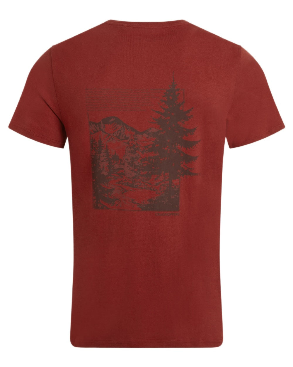 Red Beach Coloured Craghoppers Mens Lucent II Short Sleeved T-Shirt on White Background