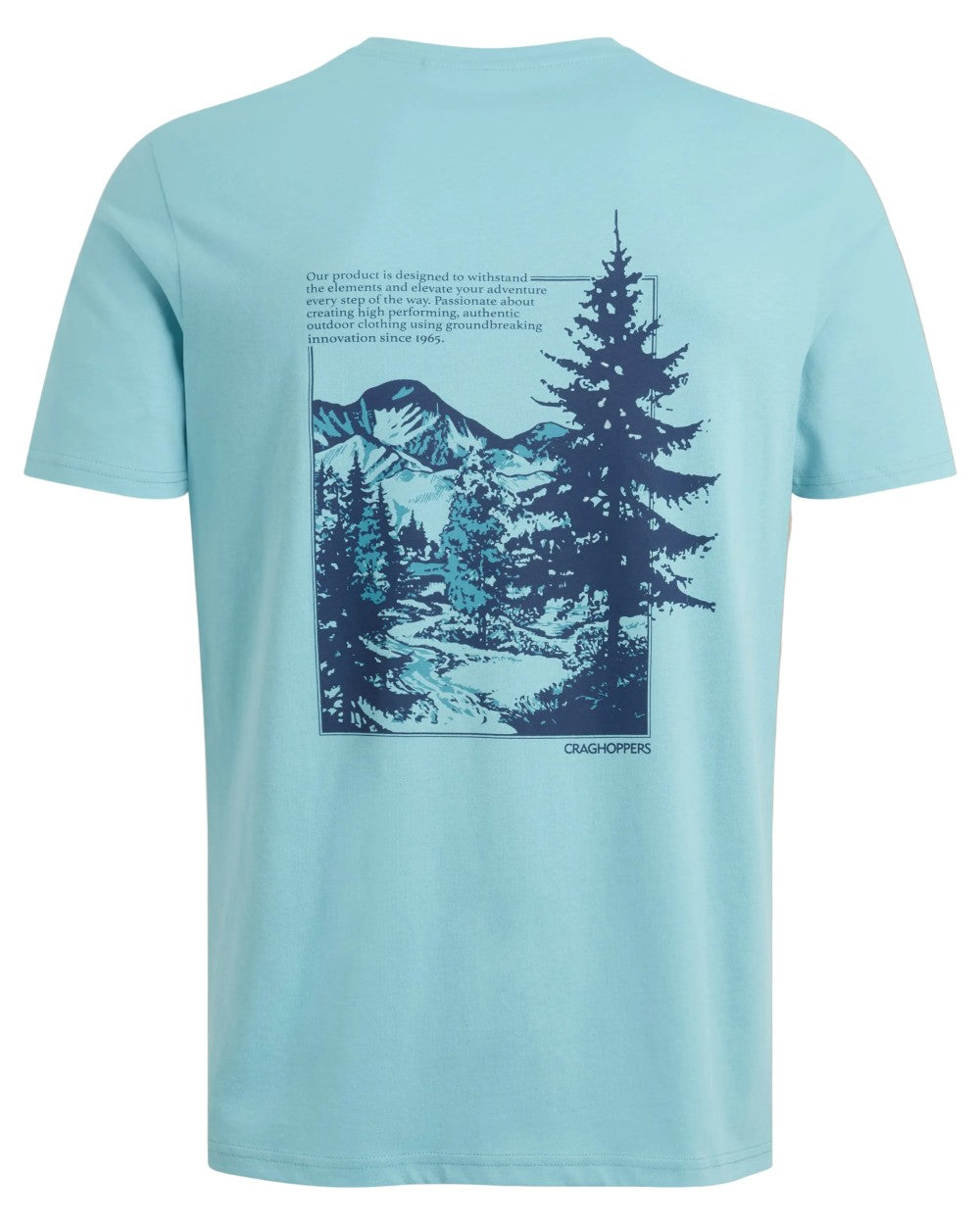 Saltpool Coloured Craghoppers Mens Lucent II Short Sleeved T-Shirt on White Background