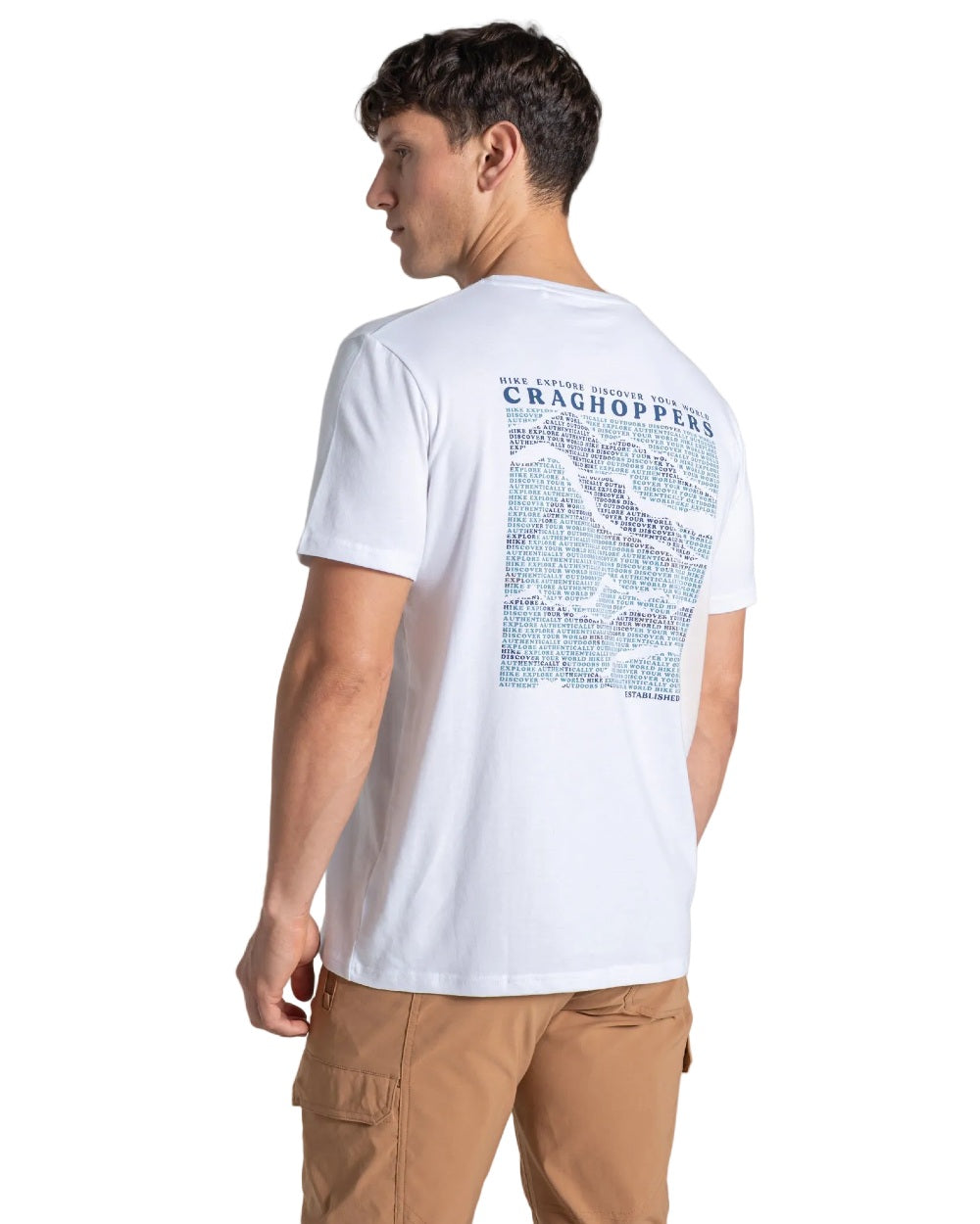 White Mountains Coloured Craghoppers Mens Lucent II Short Sleeved T-Shirt on White Background