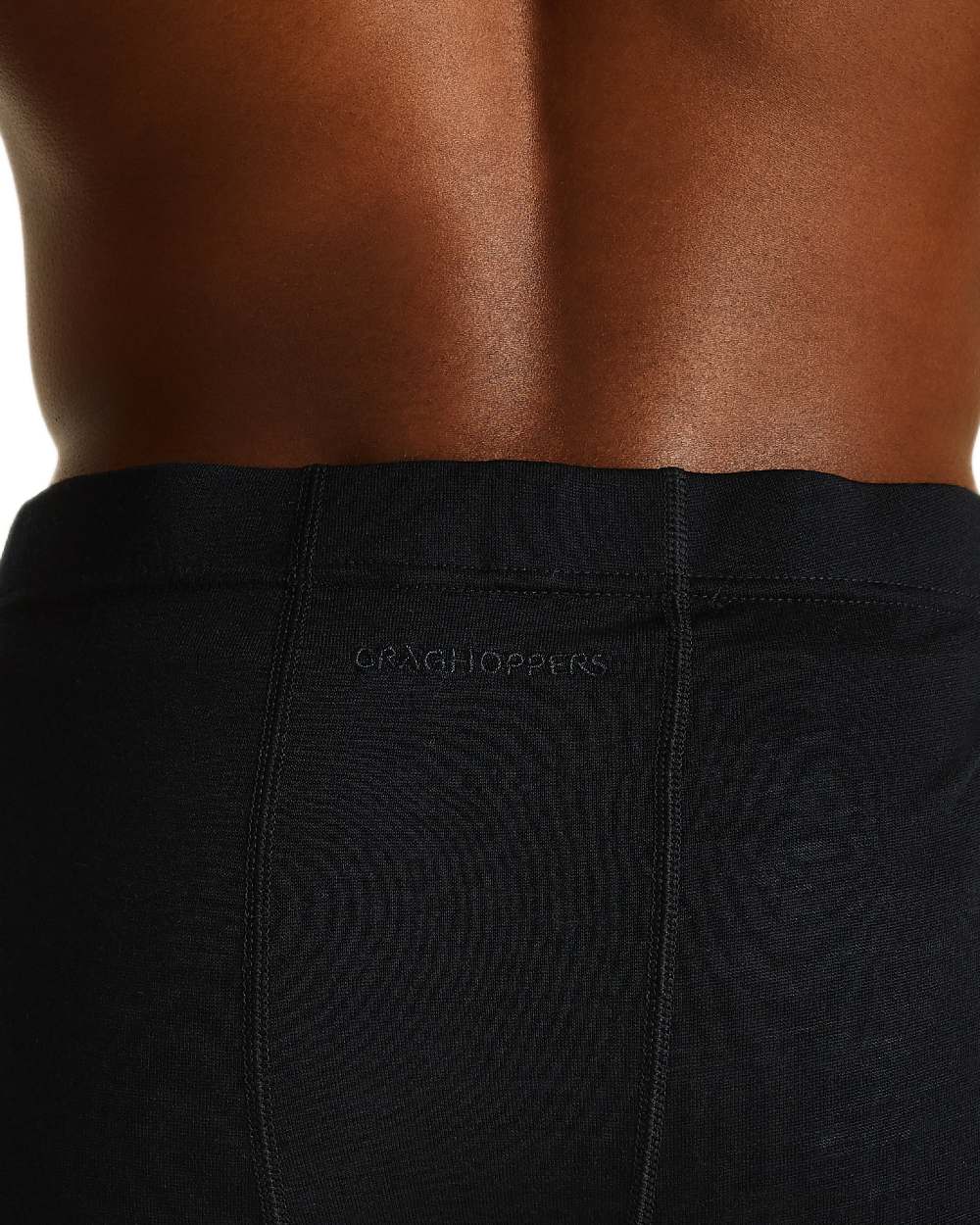Black coloured Craghoppers Mens Merino Baselayer Leggings on white background
