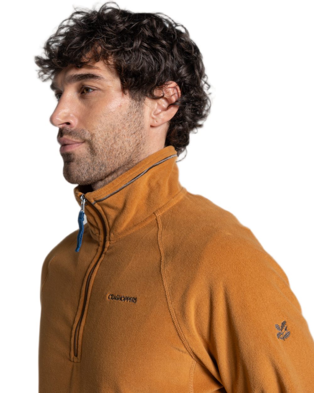 Deep Henna coloured Craghoppers Mens National Trust Corey II Half Zip Fleece on white background