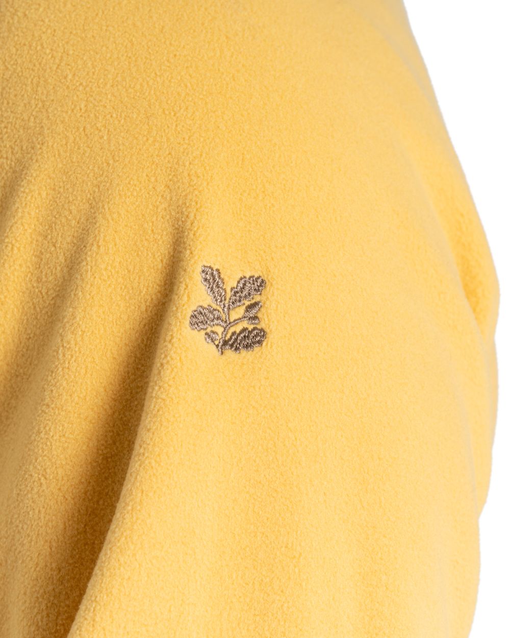 Indian Yellow coloured Craghoppers Mens National Trust Corey II Half Zip Fleece on white background