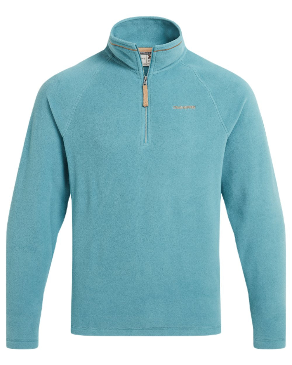 Tranquil Blue coloured Craghoppers Mens National Trust Corey II Half Zip Fleece on white background
