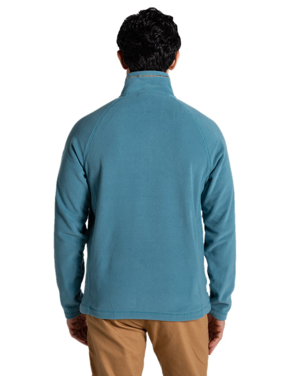 Tranquil Blue coloured Craghoppers Mens National Trust Corey II Half Zip Fleece on white background