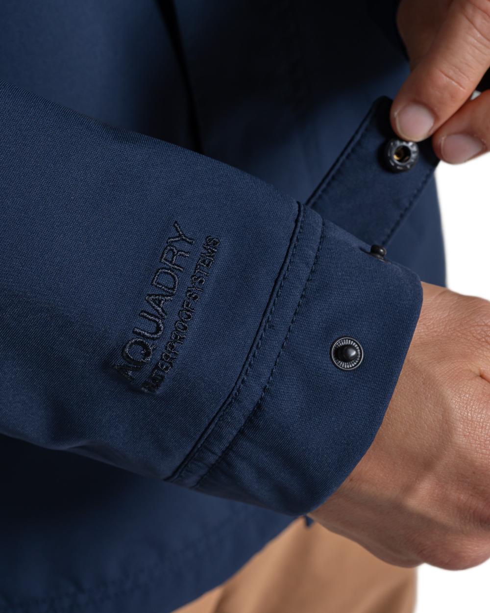 Blue Navy coloured Craghoppers Mens National Trust Keskadale Waterproof Jacket on white background
