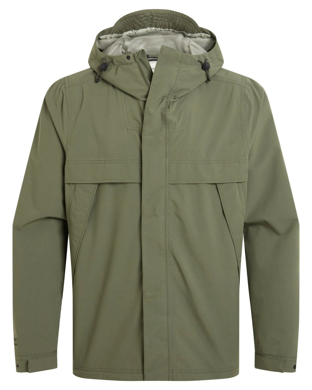 Dark Sage coloured Craghoppers Mens National Trust Keskadale Waterproof Jacket on white background
