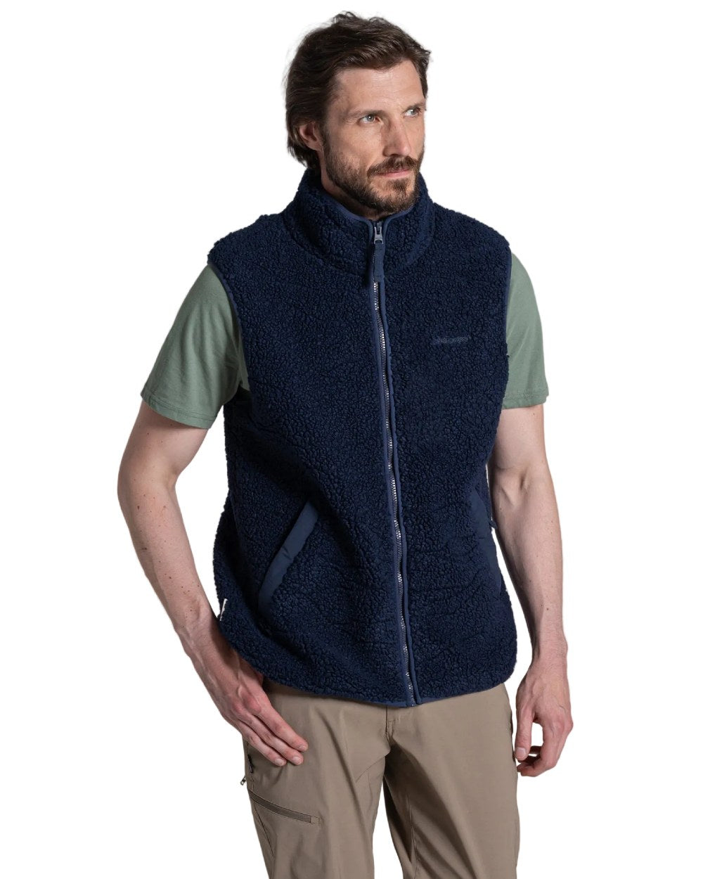 Blue Navy coloured Craghoppers Mens National Trust Lathkill Vest on white background