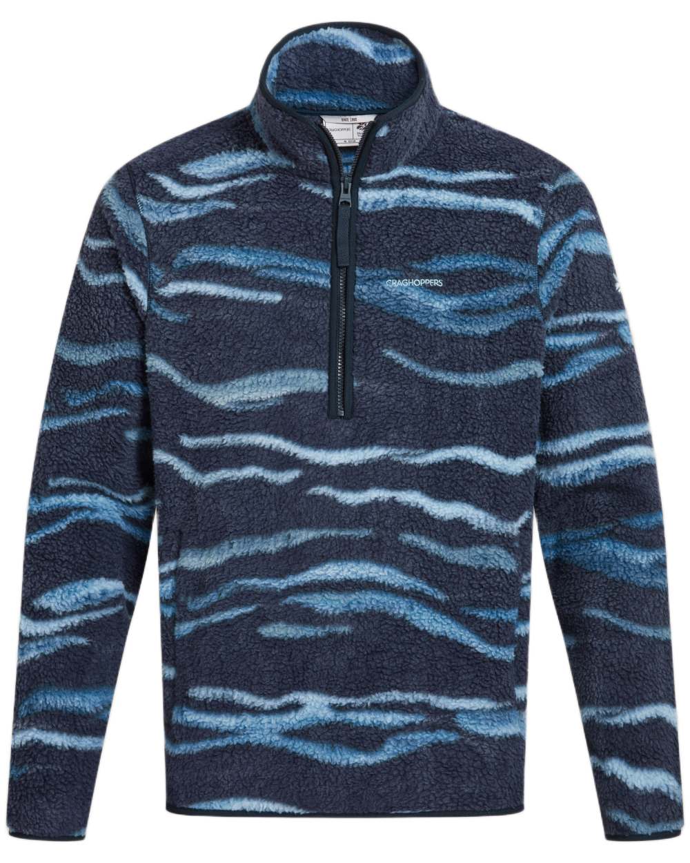 Dark Navy coloured Craghoppers Mens National Trust Rawthey Half Zip Fleece on white background