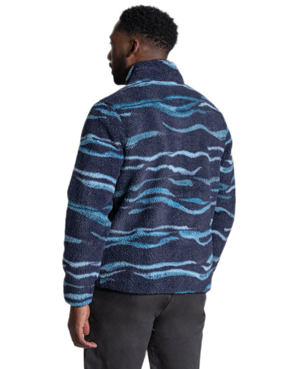 Dark Navy coloured Craghoppers Mens National Trust Rawthey Half Zip Fleece on white background