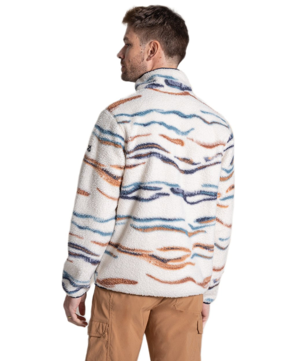 Ecru Winterstorm coloured Craghoppers Mens National Trust Rawthey Half Zip Fleece on white background