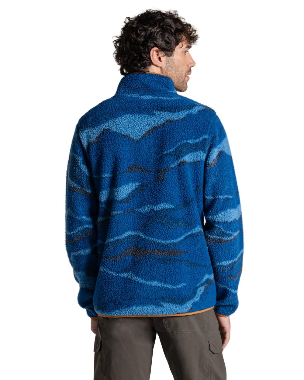 Juniper Berry Print coloured Craghoppers Mens National Trust Rawthey Half Zip Fleece on white background