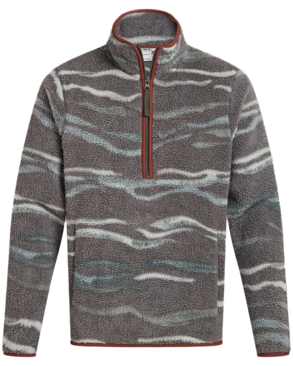 Lagano Green coloured Craghoppers Mens National Trust Rawthey Half Zip Fleece on white background