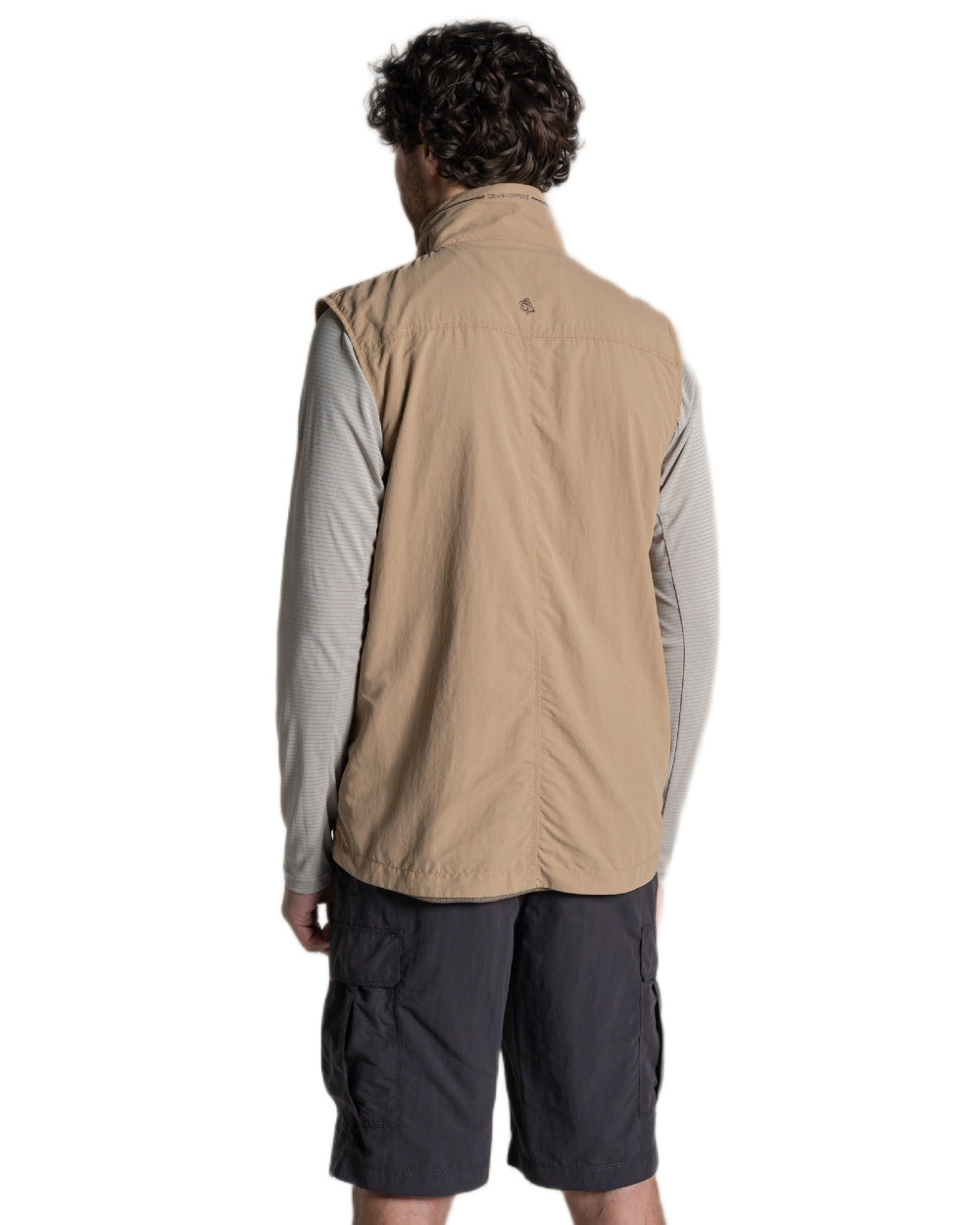 Earthenware coloured Craghoppers Mens NosiLife Adventure Gilet V on white background