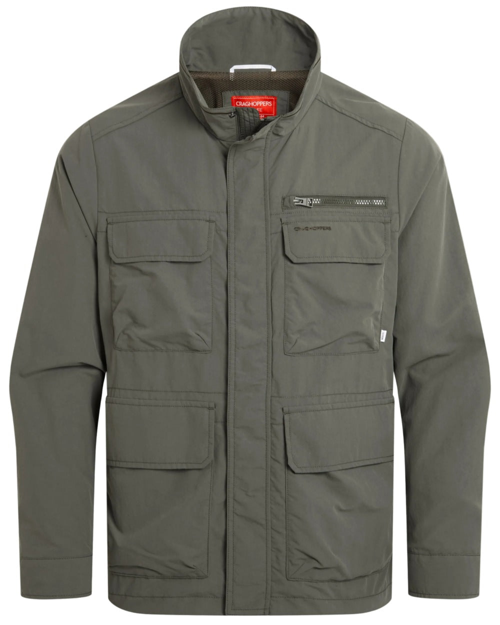 Dark Sage coloured Craghoppers Mens NosiLife Adventure Jacket V on white background