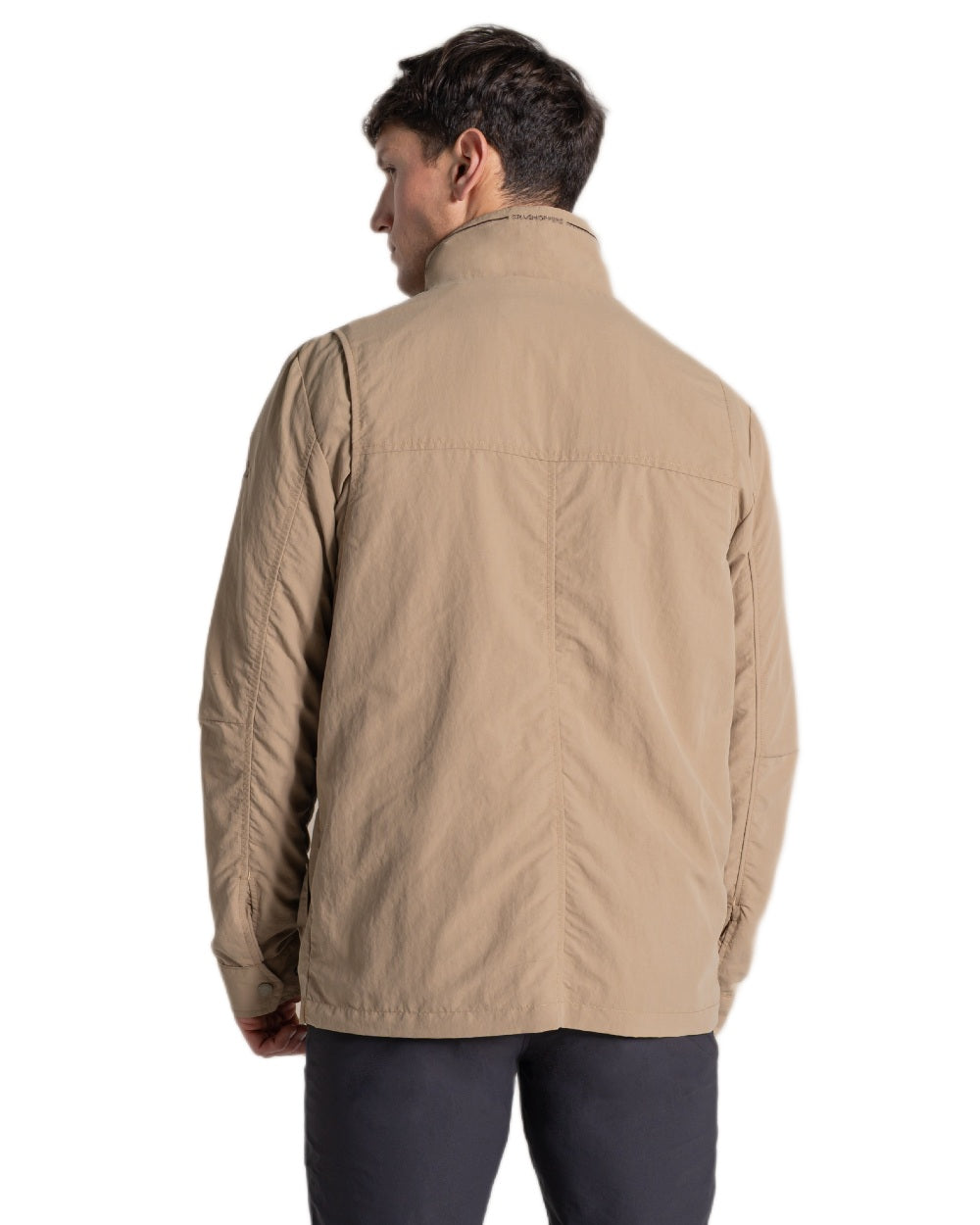 Earthenware coloured Craghoppers Mens NosiLife Adventure Jacket V on white background