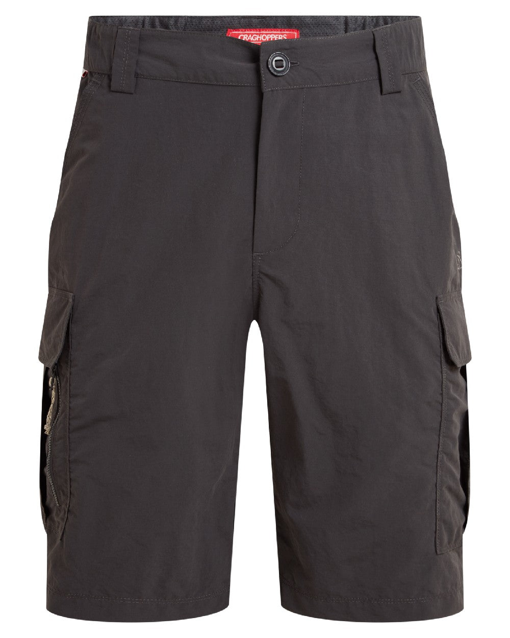Black Pepper coloured Craghoppers Mens NosiLife Cargo Short III on white background