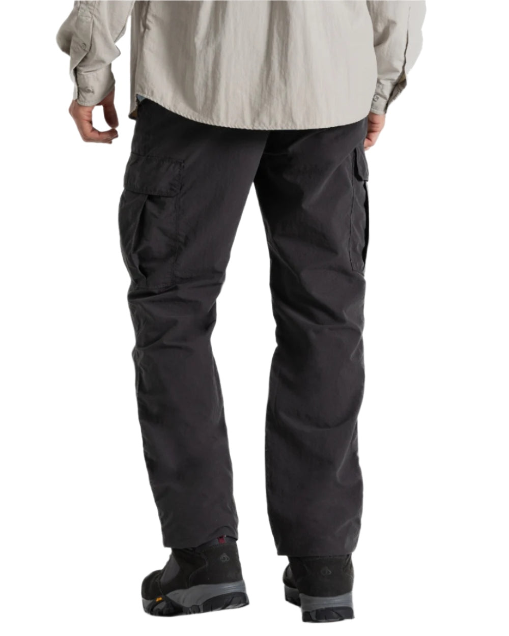 Black Pepper coloured Craghoppers Mens NosiLife Cargo Trouser III on white background