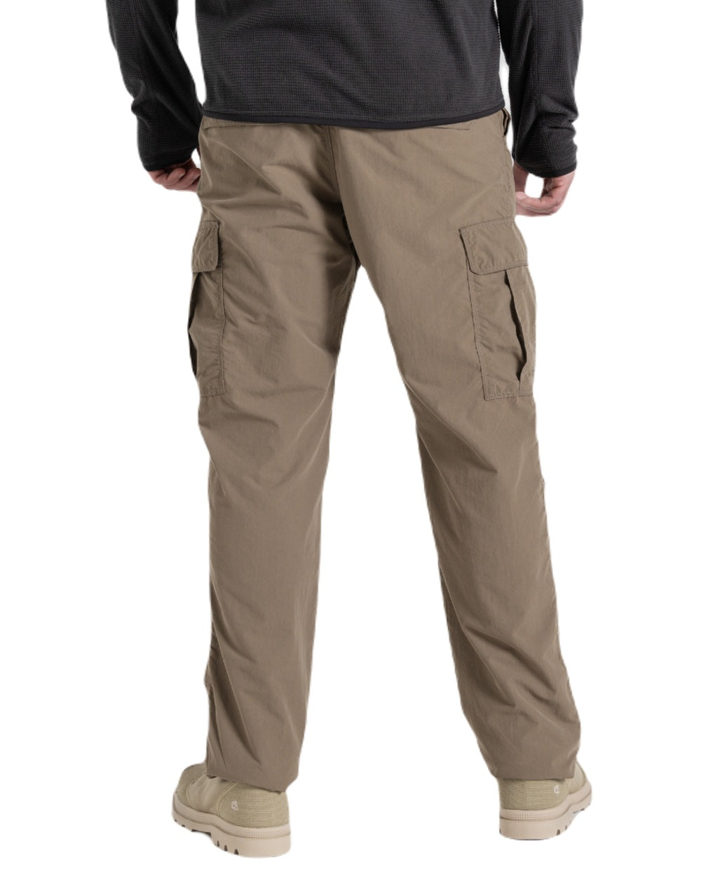 Pebble coloured Craghoppers Mens NosiLife Cargo Trouser III on white background
