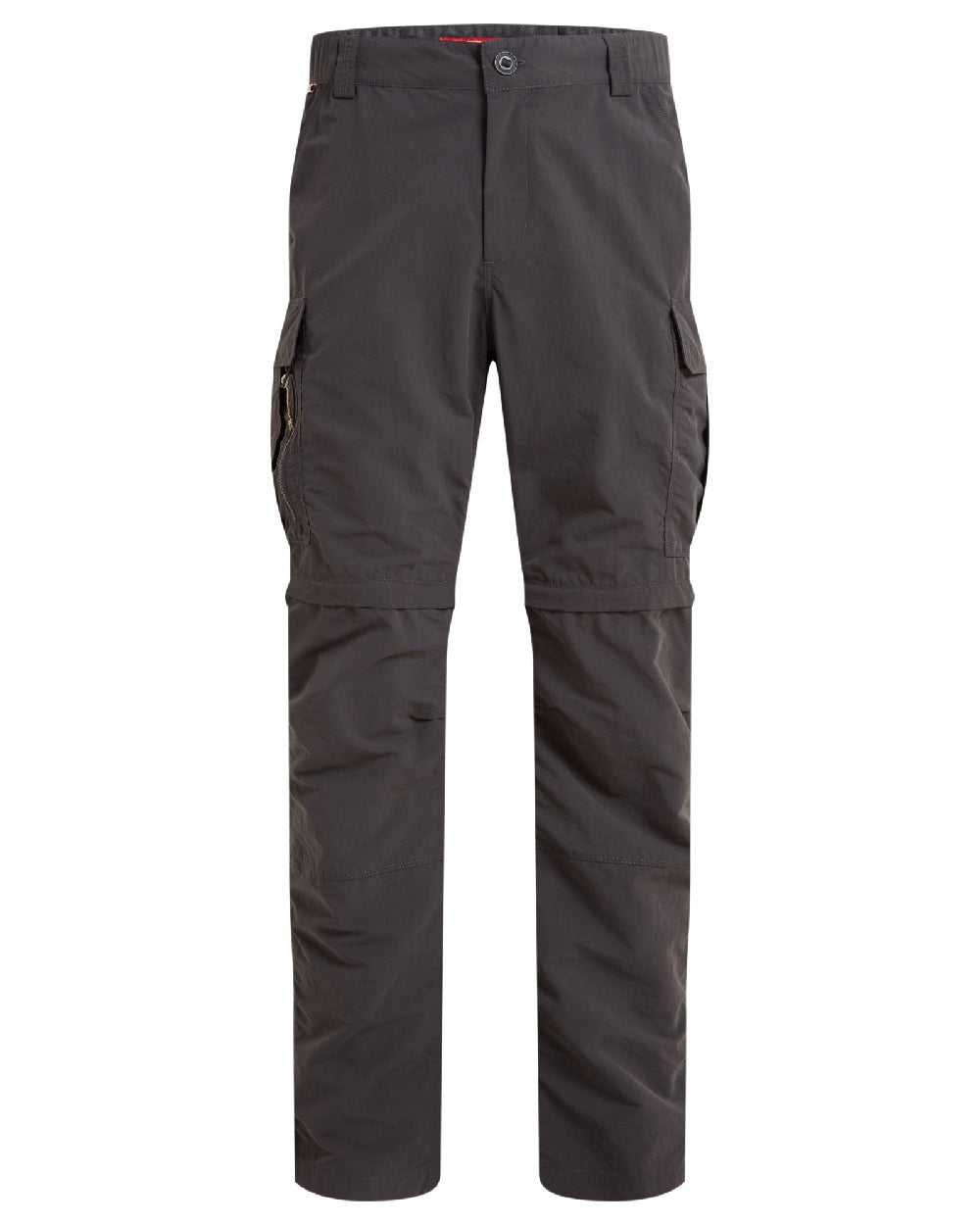 Black Pepper coloured Craghoppers Mens NosiLife Convertible Cargo Trouser III on white background