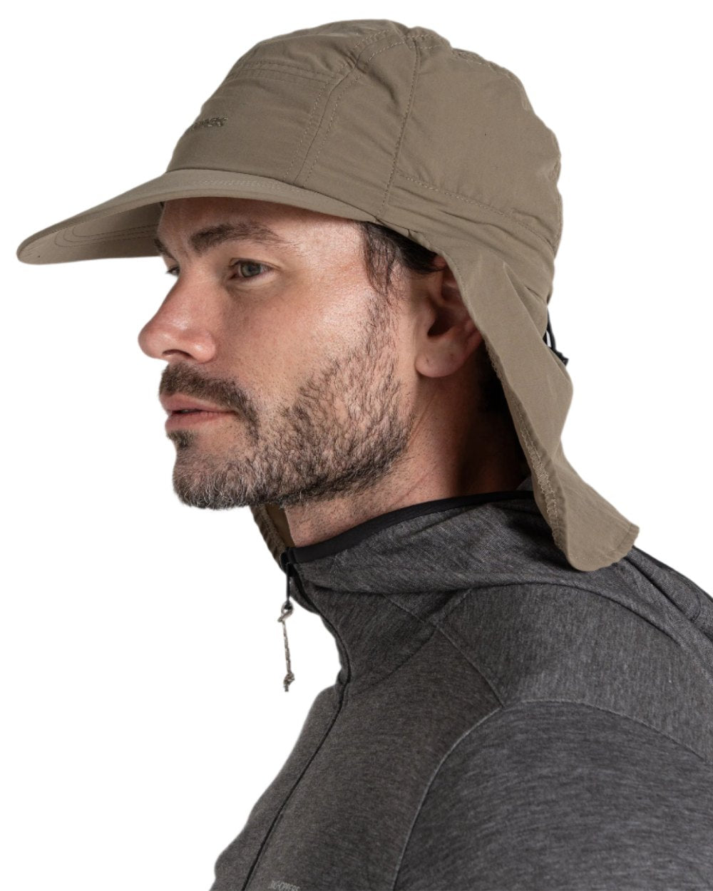 Pebble coloured Craghoppers Mens NosiLife Desert Hat III on white background