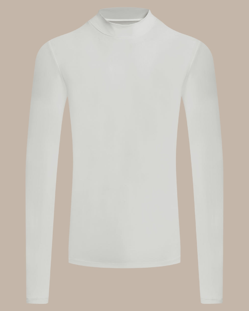 White Coloured Craghoppers Mens Nosilife Long Sleeved Neck Top on Beige Background