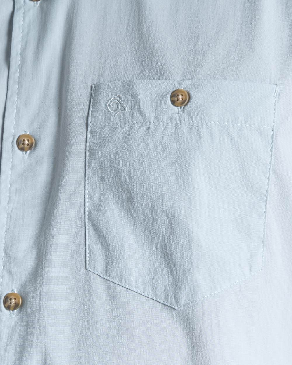 Niagara Blue coloured Craghoppers Mens NosiLife Nuoro Long Sleeved Shirt II on white background