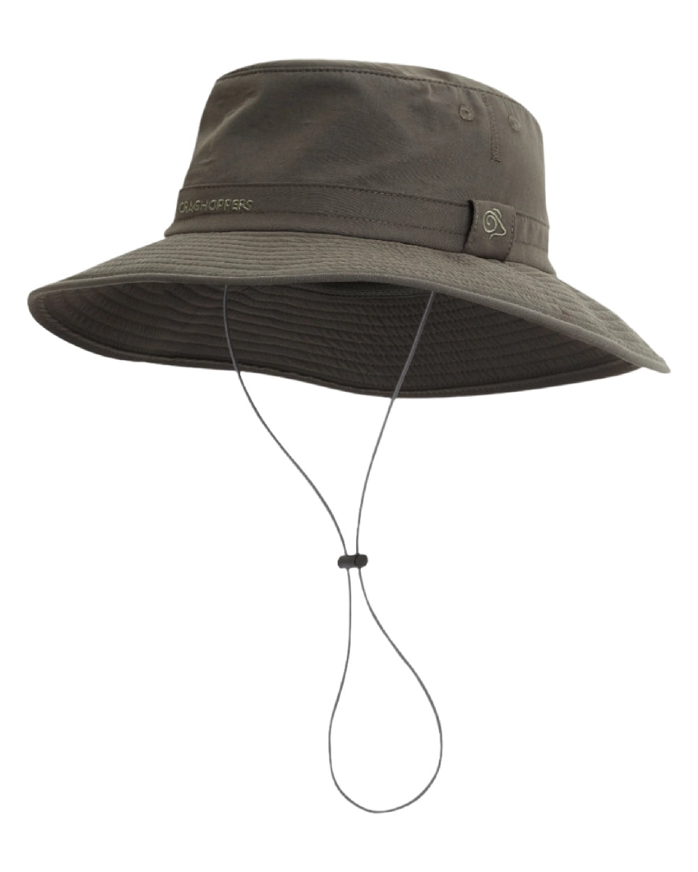 Woodland Green coloured Craghoppers Mens NosiLife Outback Hat II on white background