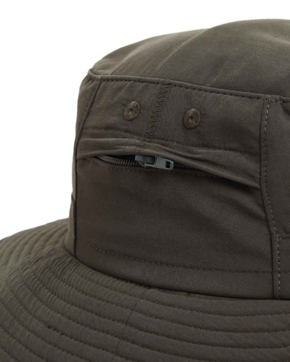 Woodland Green coloured Craghoppers Mens NosiLife Outback Hat II on white background