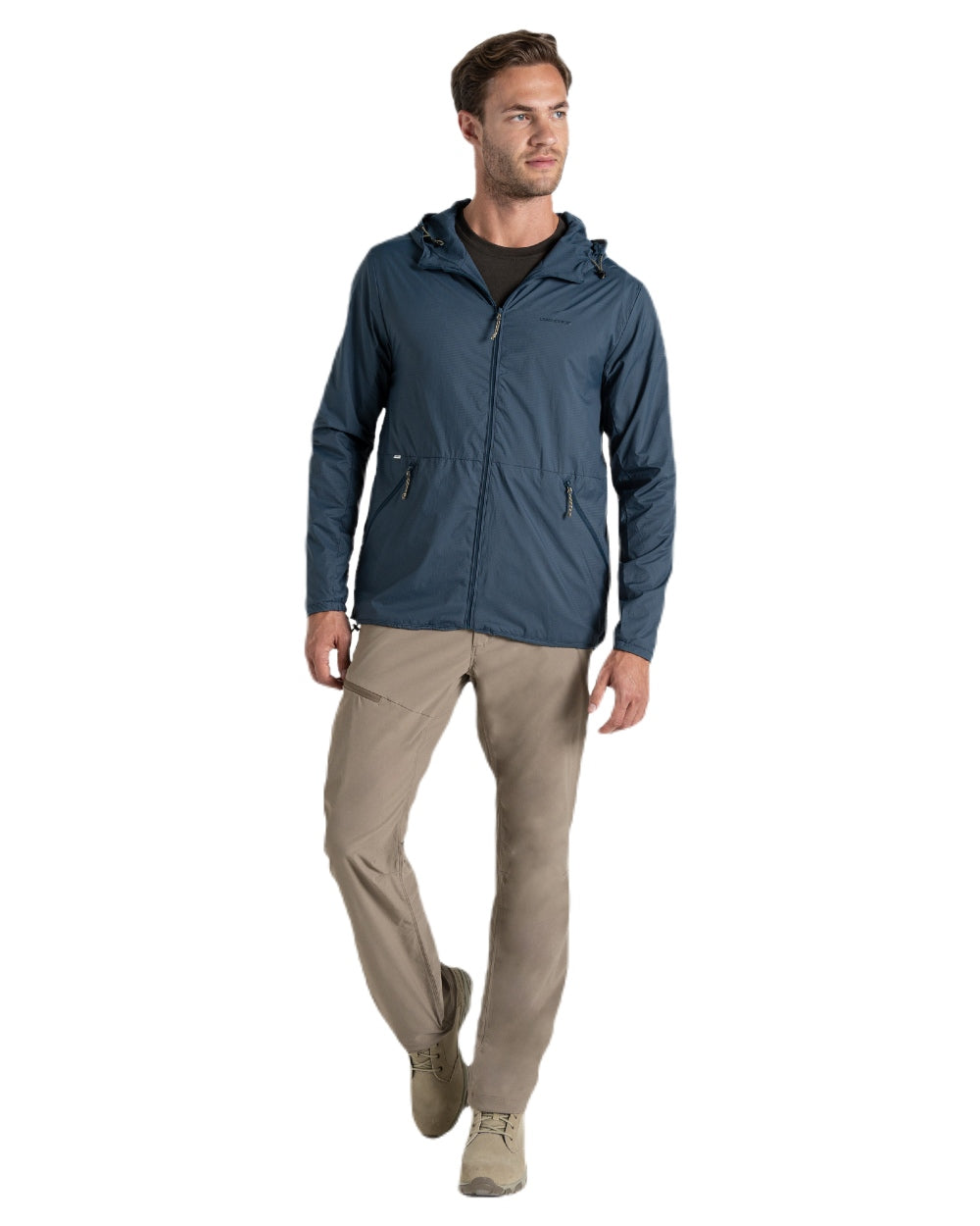 Blue Stone coloured Craghoppers Mens NosiLife Ovis Reversible Jacket on white background