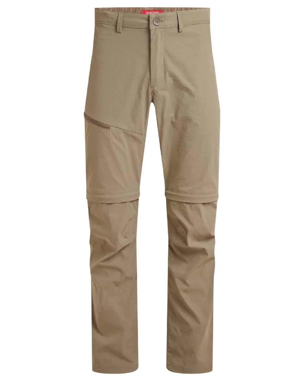 Pebble coloured Craghoppers Mens NosiLife Pro Convertible Trouser III on white background