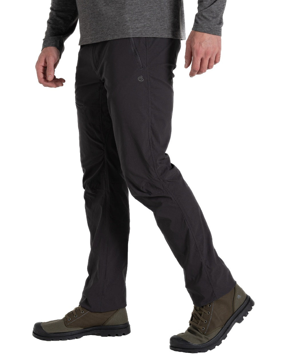 Black Pepper coloured Craghoppers Mens NosiLife Pro Trouser III on white background