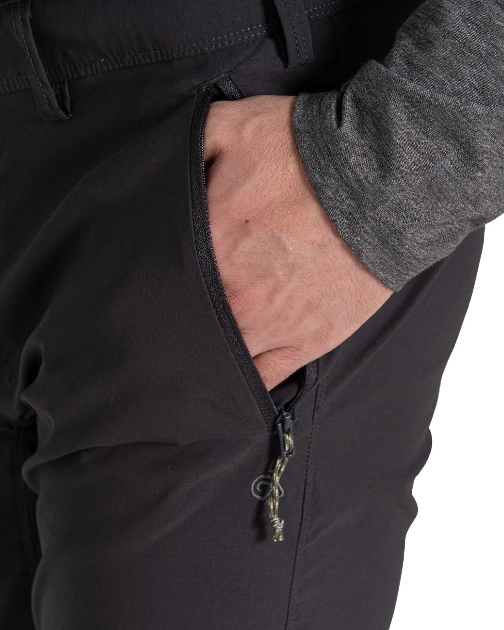 Black Pepper coloured Craghoppers Mens NosiLife Pro Trouser III on white background