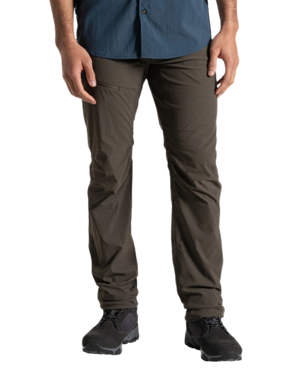 Woodland Green coloured Craghoppers Mens NosiLife Pro Trouser III on white background